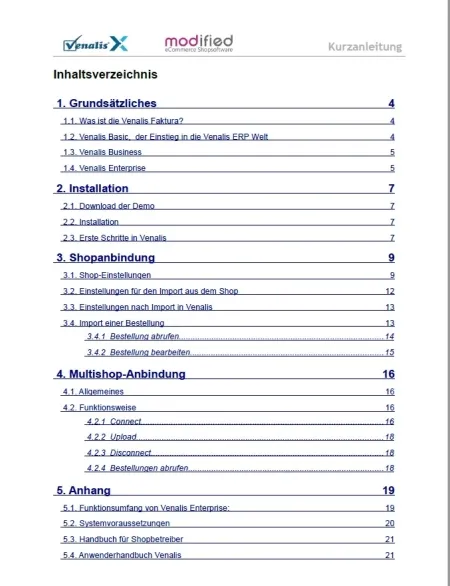 Kurzanleitung Venalis-Anbindung